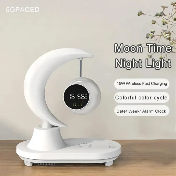 3-in-1 Wireless Speaker LED Night Light Lamp with Qi Charger - Image 3