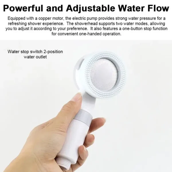 Rechargeable Electric Camping Shower – 4000mAh Pump | IPX7 Waterproof, 2 Spray Modes - Image 2