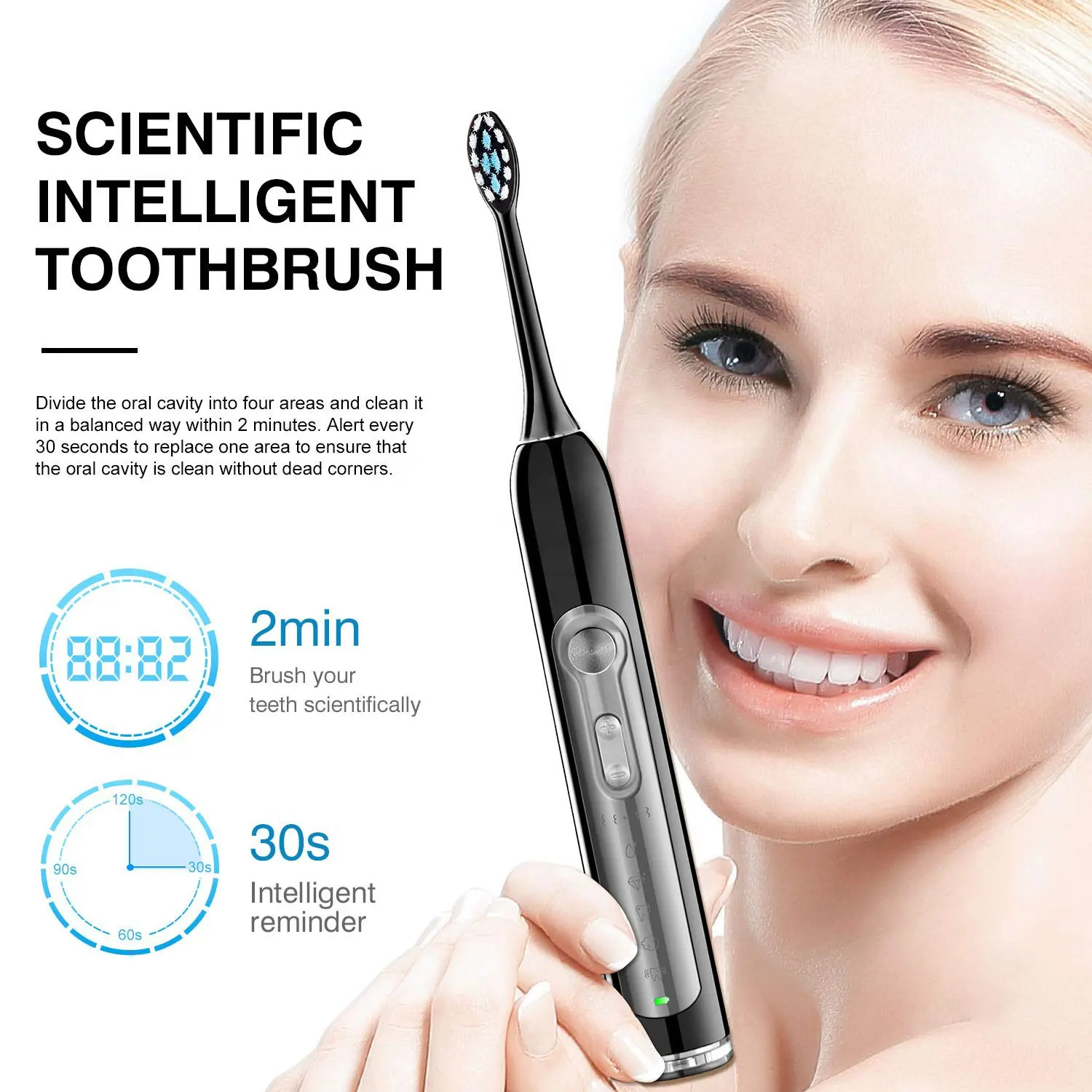 SonicPro Adult Electric Toothbrush – Medium Bristles, Type-C Charging, IPX7 Waterproof - Image 5
