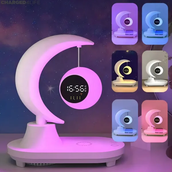 3-in-1 Wireless Speaker LED Night Light Lamp with Qi Charger - Image 5