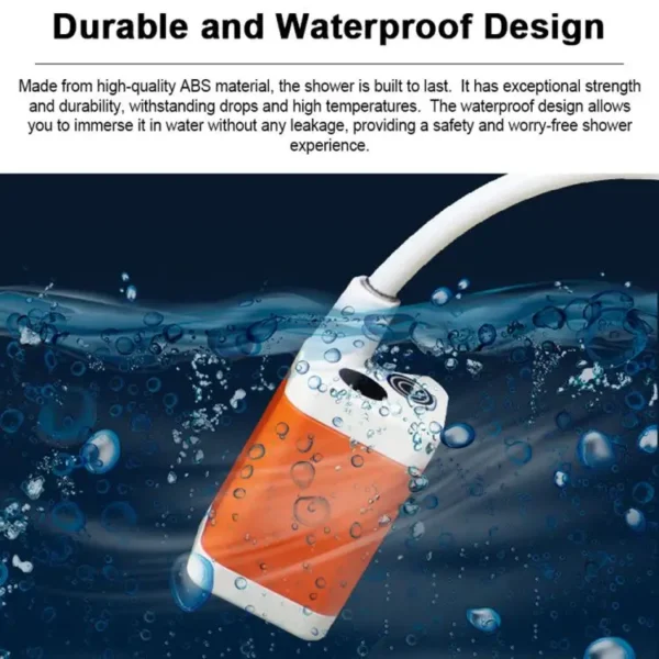 Rechargeable Electric Camping Shower – 4000mAh Pump | IPX7 Waterproof, 2 Spray Modes - Image 3