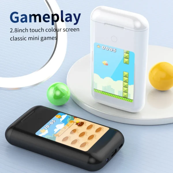 A98 BOX 3-in-1 Smart Wireless Earbuds – ANC/ENC + Power Bank + Flashlight with Touch Screen & 5000mAh Battery - Image 5